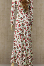Load image into Gallery viewer, Plunging Long Sleeve Floral Maxi Dress
