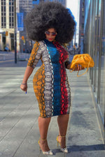 Load image into Gallery viewer, Plus Size Knee Length Print Cocktail Party Dress
