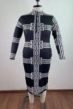 Load image into Gallery viewer, Plus Size Long Sleeve Bodycon Cocktail Dress
