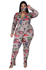 Load image into Gallery viewer, Plus Size Long Sleeve Print Jumpsuit
