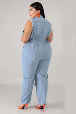 Load image into Gallery viewer, Plus Size Sexy Cut Out Jumpsuit Jeans

