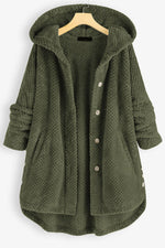 Load image into Gallery viewer, Plus Size Women&#39;s Green Winter Hooded Coat
