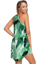 Load image into Gallery viewer, Printed Sleeveless Curved Hem Short Dress
