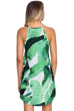 Load image into Gallery viewer, Printed Sleeveless Curved Hem Short Dress
