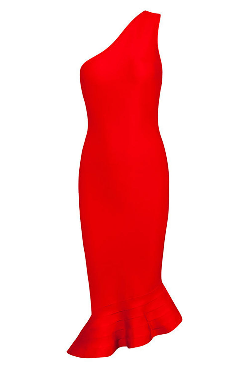 Black One-Shoulder Mermaid Bandage Party Dress