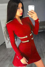 Load image into Gallery viewer, Black Sexy Bandage  Sexy Cocktail Dress With Long Sleeves
