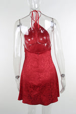 Load image into Gallery viewer, Red Halter Mini Party Dress
