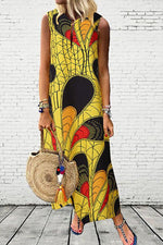 Load image into Gallery viewer, Printed Scoop Sleeveless Maxi Dress
