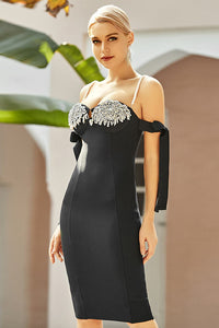 Sexy Black Beaded Party Cocktail Dresses