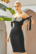 Load image into Gallery viewer, Sexy Black Beaded Party Cocktail Dresses
