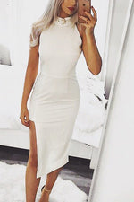 Load image into Gallery viewer, Sexy Halter Neck Sleeveless High Low Bandage Dress
