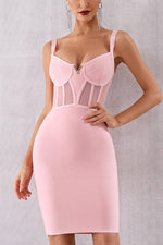 Load image into Gallery viewer, Sexy Pink Bustier Bandage Party Dress
