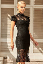 Load image into Gallery viewer, Sexy Black Lace Cocktail Party Dress
