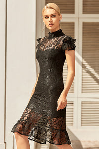 Sexy Black Lace Cocktail Party Dress