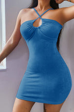 Load image into Gallery viewer, Sexy Blue Cut Out Backless Mini Party Dresses
