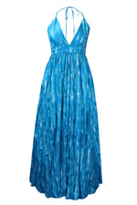 Load image into Gallery viewer, Sexy Blue Halter Open Back Maxi Dresses
