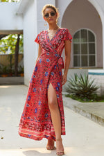 Load image into Gallery viewer, Sexy Cap Sleeve A-Line High Split Maxi Dresses
