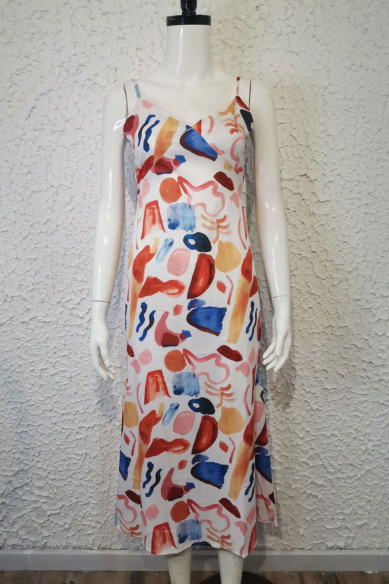 Sexy Cut Out Print Backless Maxi Dress
