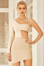 Load image into Gallery viewer, Sexy Mini Cut Out One Sleeve Party Homecoming Dress
