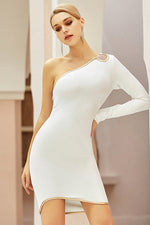 Load image into Gallery viewer, Sexy Mini White One Sleeve Party Homecoming Dress
