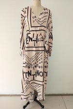 Load image into Gallery viewer, Sexy Print Long Sleeve Wrap Maxi Dress
