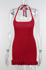 Load image into Gallery viewer, Sexy Red Mini Halter Party Homecoming Dresses
