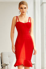 Load image into Gallery viewer, Short Red Party Bandage Dress
