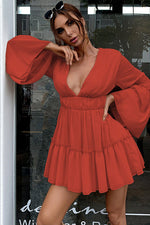 Load image into Gallery viewer, Short Mini Plunging Red A-Line Party Dress
