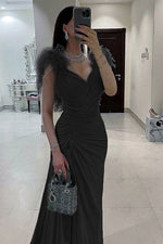 Load image into Gallery viewer, Silver High Split Sleeveless Prom Gown Evening Dress
