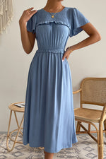 Load image into Gallery viewer, Sky Blue A-Line Midi Dress
