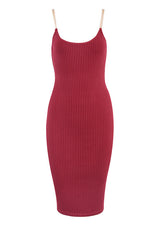 Load image into Gallery viewer, Solid Chain Sleeveless Ribbed Bandage Dress

