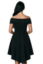 Load image into Gallery viewer, Solid Off-the-shoulder High Low Frilled Dress
