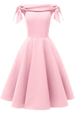 Load image into Gallery viewer, Solid Off-the-shoulder Knotted Prom Party Dress
