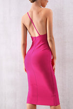 Load image into Gallery viewer, Solid One Shoulder Backless Bandage Dress

