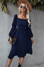 Load image into Gallery viewer, Solid Color A-line Casual Vacation Long Sleeve Dress
