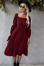 Load image into Gallery viewer, Solid Color A-line Casual Vacation Long Sleeve Dress

