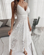 Load image into Gallery viewer, Crochet Lace Spaghetti Strap Bridal Dress
