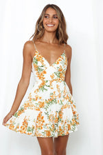 Load image into Gallery viewer, Short Mini Spaghetti Strap Floral Dress
