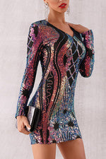 Load image into Gallery viewer, Sparkly Sequins Long Sleeve Party Dress
