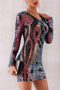 Sparkly Sequins Long Sleeve Party Dress