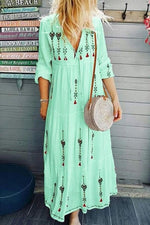 Load image into Gallery viewer, Spring Summer Casual Women Print Long Dress
