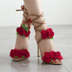 Load image into Gallery viewer, Stiletto Criss-cross Lace-up Open Toe Heels
