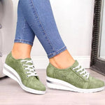 Load image into Gallery viewer, Comfort Suede Hollow Wedges Sneakers

