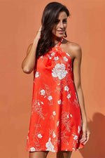 Load image into Gallery viewer, Summer Halter Shoulder-bare Printed Mini Dress
