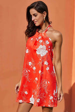 Load image into Gallery viewer, Summer Halter Shoulder-bare Printed Mini Dress
