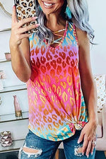 Load image into Gallery viewer, Gradient Leopard Sleeveless T Shirt
