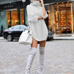 Load image into Gallery viewer, Turtleneck Sweater Casual Sweater Knitwear Dress
