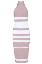 Load image into Gallery viewer, Two Tones High Neck Sleeveless Bandage Dress
