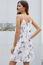 Load image into Gallery viewer, V-neck Printed Sleeveless Single Breasted Short Dress
