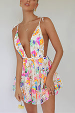 Load image into Gallery viewer, Rainbow Sequin Open Back Slip Mini Dress
